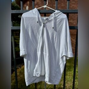Chico's White Zip-Up Hoodie